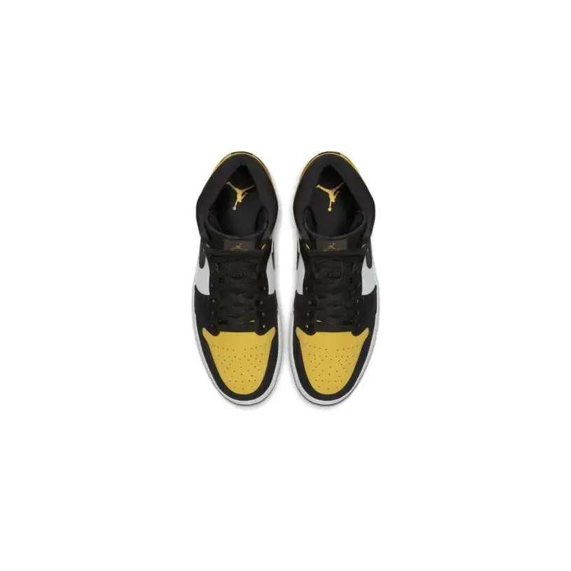 Air Jordan 1 Mid Yellow Toe Black 